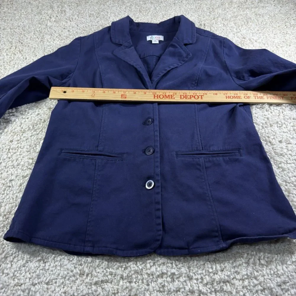 D & Co Denim‎ Jean Jacket Women's Size M Button Up Blazer Cotton Blend